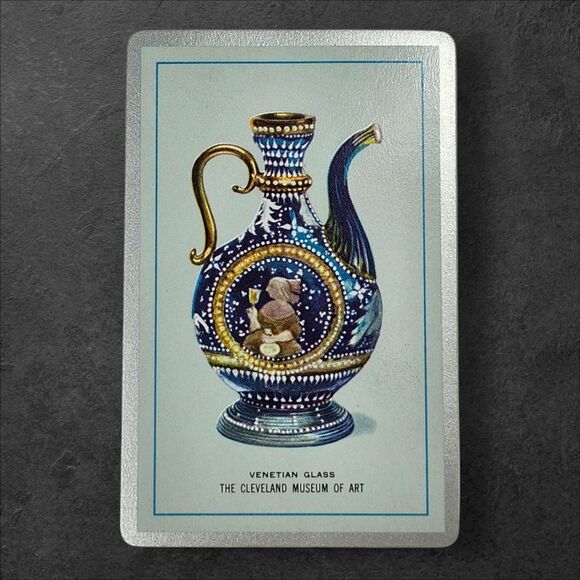 Vintage Congress 606 Double Deck Playing Cards Venetian Glass Clamshell Case USA - Picture 4 of 8